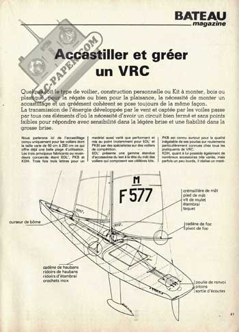 Accastillage voilier RC  classe M vintage