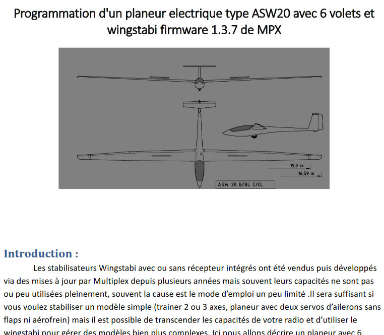 Tutoriel Wingstabi - Asw20 6  servos